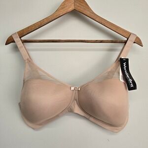 Wonderbra 2 Ways to Wear Underwire Bra 40D Beige Mesh Trim Minimalist‎ E2677H